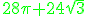 \green 28\pi+24\sqrt{3}